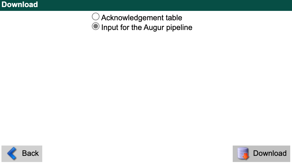 GISAID EpiCoV download as Input for the Augur pipeline